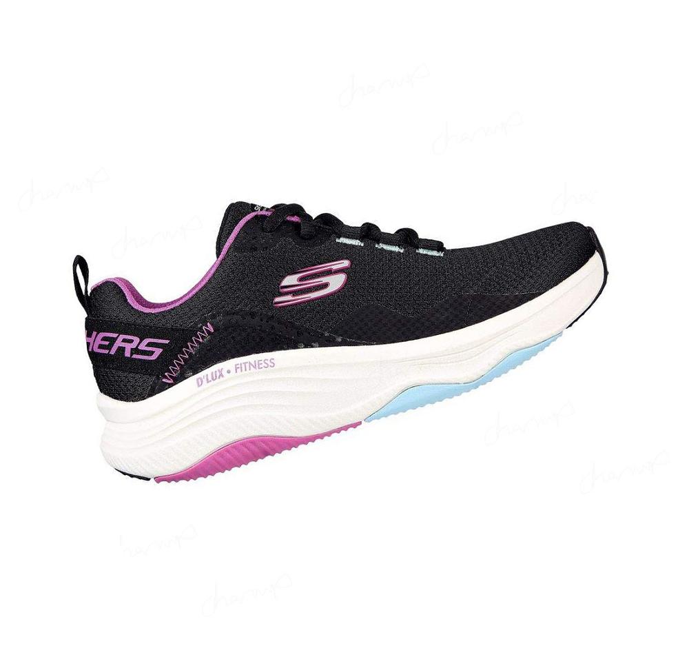 Zapatillas Deportivos Skechers Relaxed Fit: D'Lux Fitness - Roam Free Mujer Negras Rosas | 3098W_AR