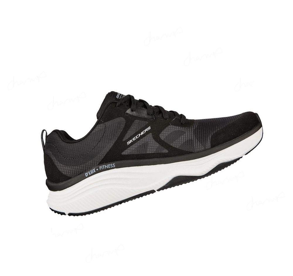 Zapatillas Deportivos Skechers Relaxed Fit: D'Lux Fitness Hombre Negras Blancas | 5T89D_AR