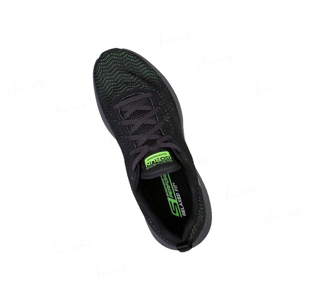 Zapatillas Deportivos Skechers Relaxed Fit®: GO RUN® Supersonic Hombre Negras Verde | AT12L_AR