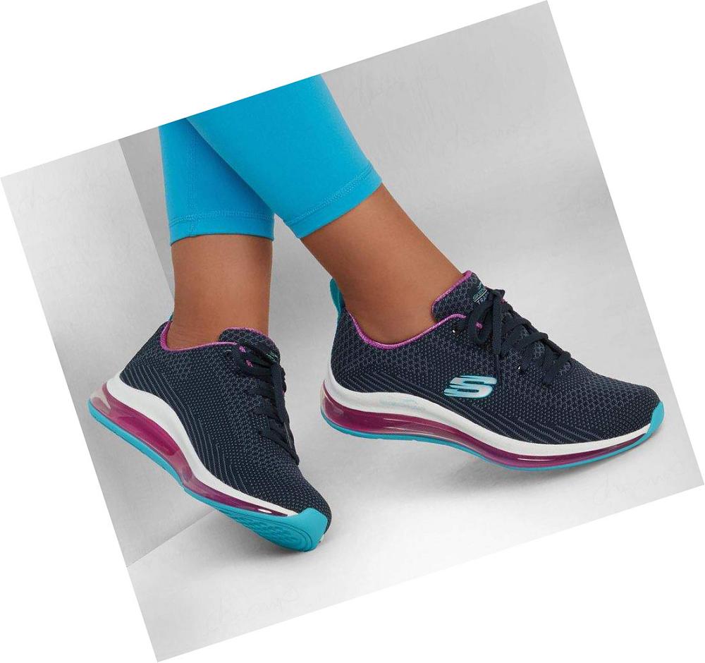 Zapatillas Deportivos Skechers Skech-Air Element 2.0 - Amuse Me Mujer Azul Marino Moradas | 39T3G_AR