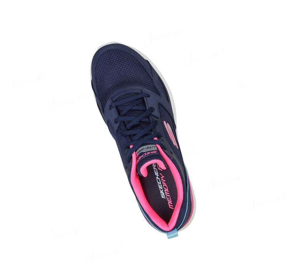 Zapatillas Deportivos Skechers Skech-Air Dynamight - Carefree Way Mujer Azul Marino Rosas | 3TA8W_AR