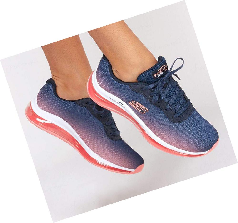 Zapatillas Deportivos Skechers Skech-Air Element 2.0 Mujer Azul Marino Rosas | A0A85_AR