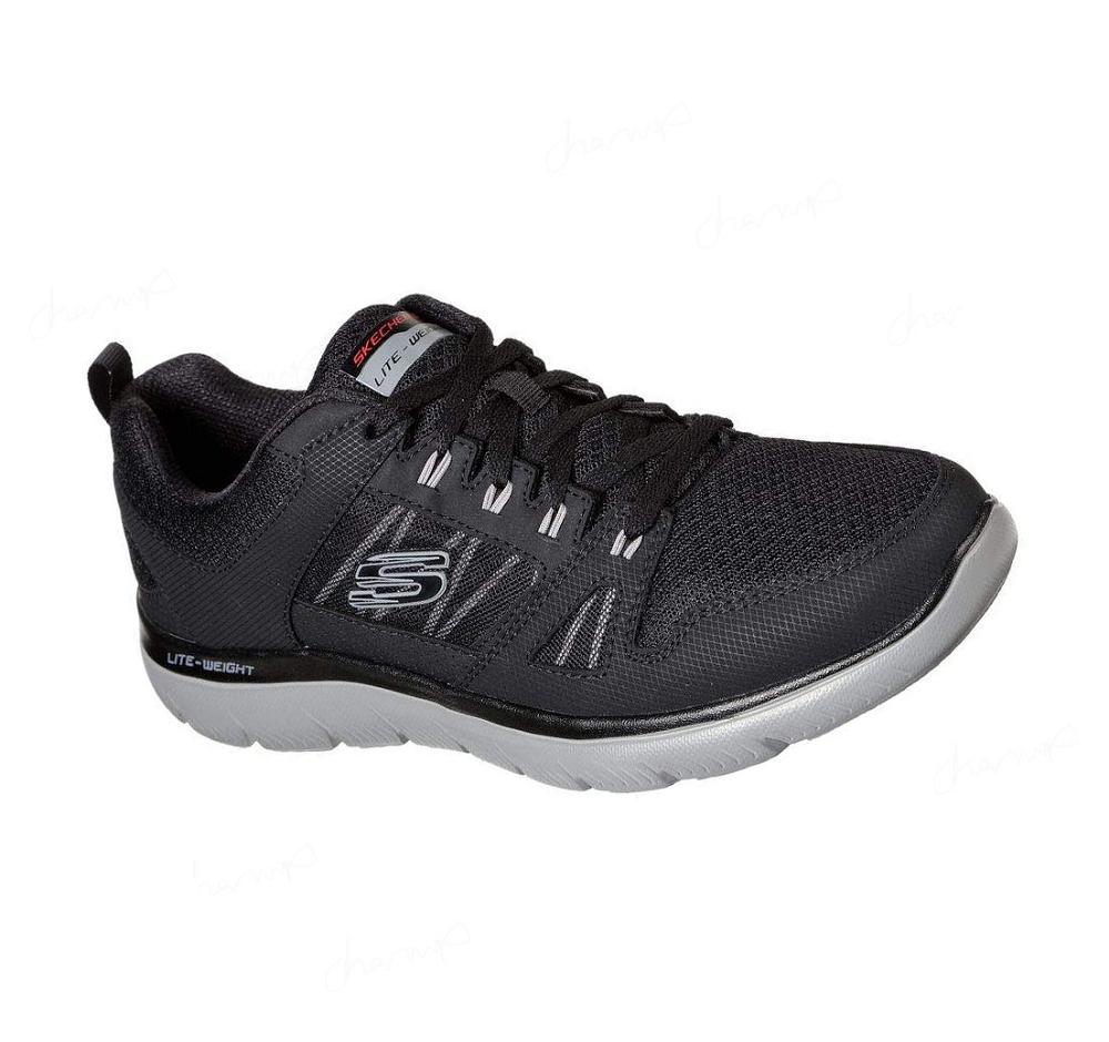 Zapatillas Deportivos Skechers Summits - New World Hombre Negras Gris | A325X_AR