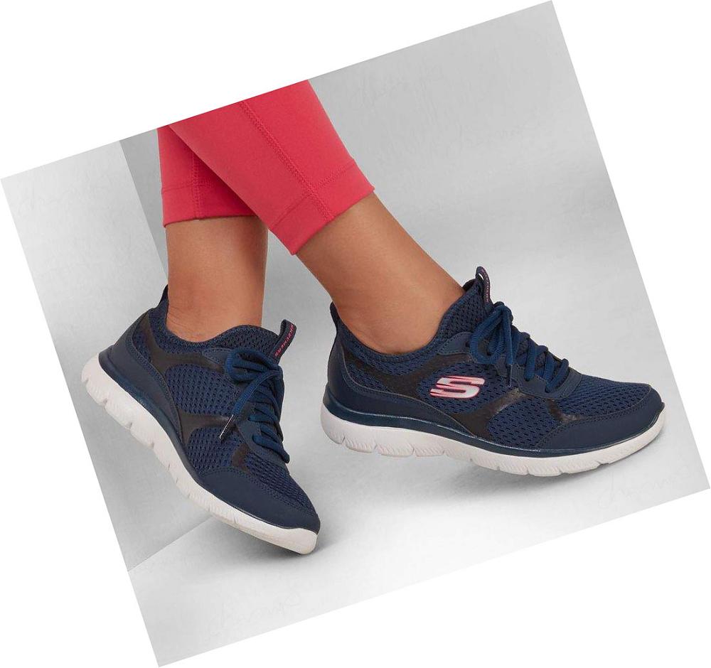 Zapatillas Deportivos Skechers Summits - Free Classics Mujer Azul Marino | TTT3Q_AR