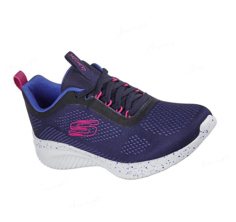 Zapatillas Deportivos Skechers Ultra Flex 3.0 - New Horizon Mujer Azul Marino Rosas | IAA9E_AR