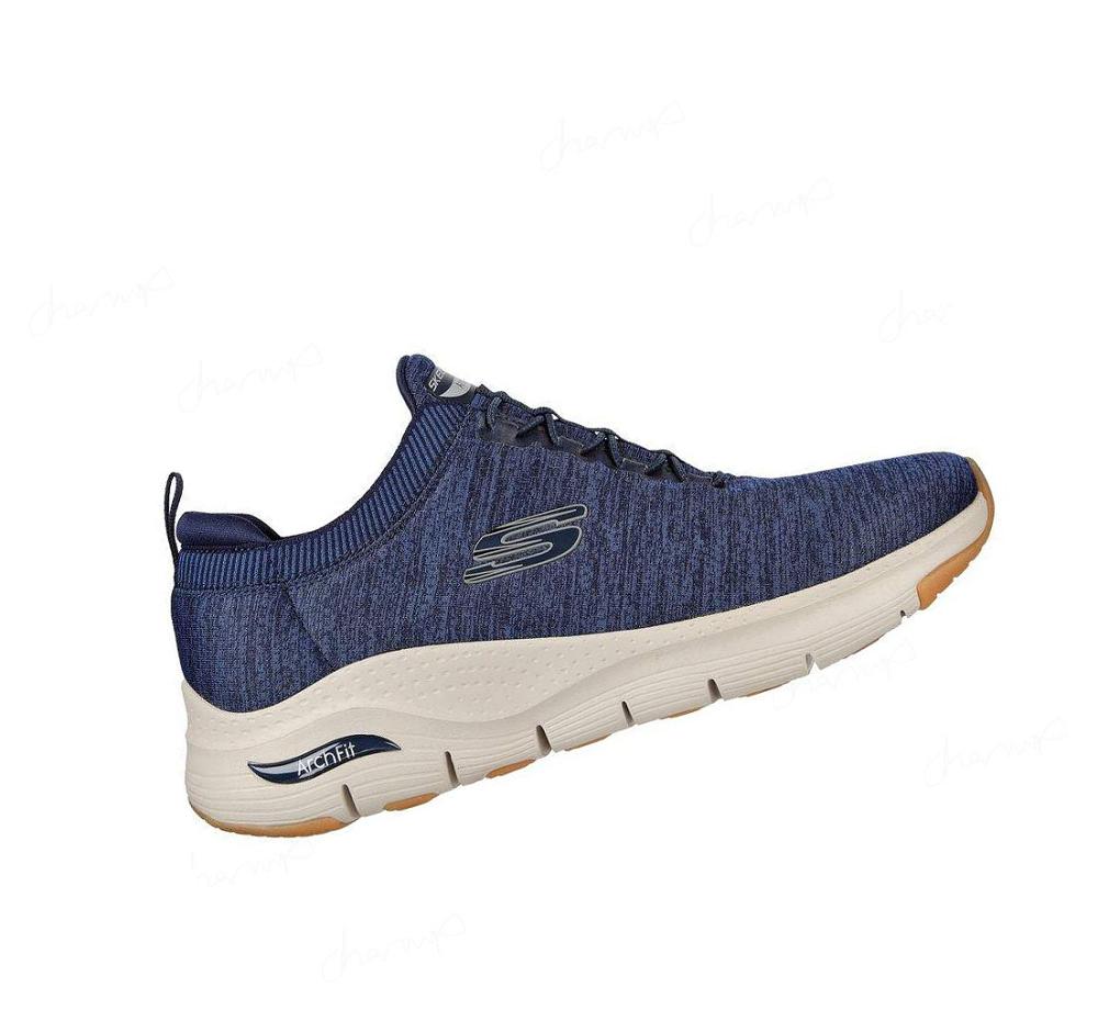 Zapatillas Para Caminar Skechers Arch Fit - Waveport Hombre Azul Marino | 5639D_AR