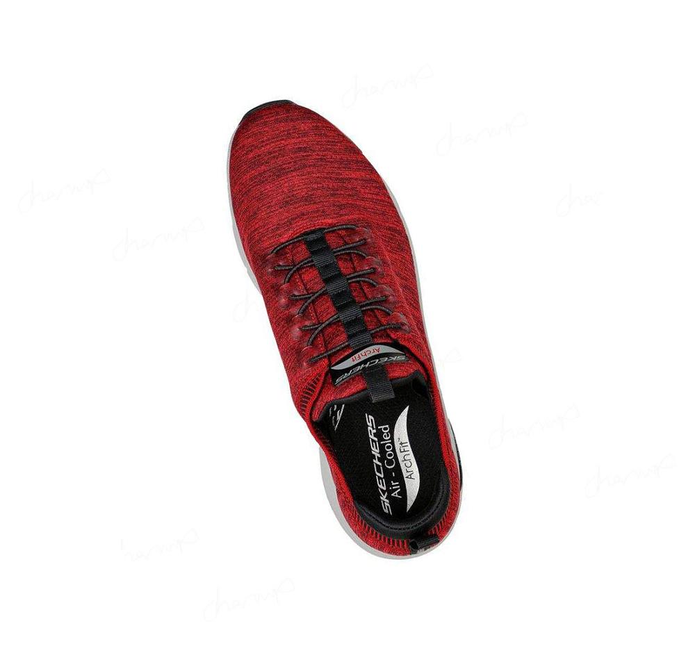 Zapatillas Para Caminar Skechers Arch Fit - Waveport Hombre Rojas Negras | 563TG_AR