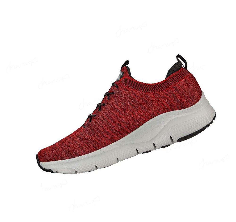 Zapatillas Para Caminar Skechers Arch Fit - Waveport Hombre Rojas Negras | 563TG_AR