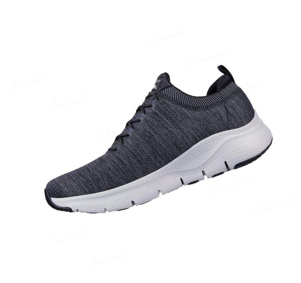 Zapatillas Para Caminar Skechers Arch Fit - Waveport Hombre Negras Gris | 5650L_AR