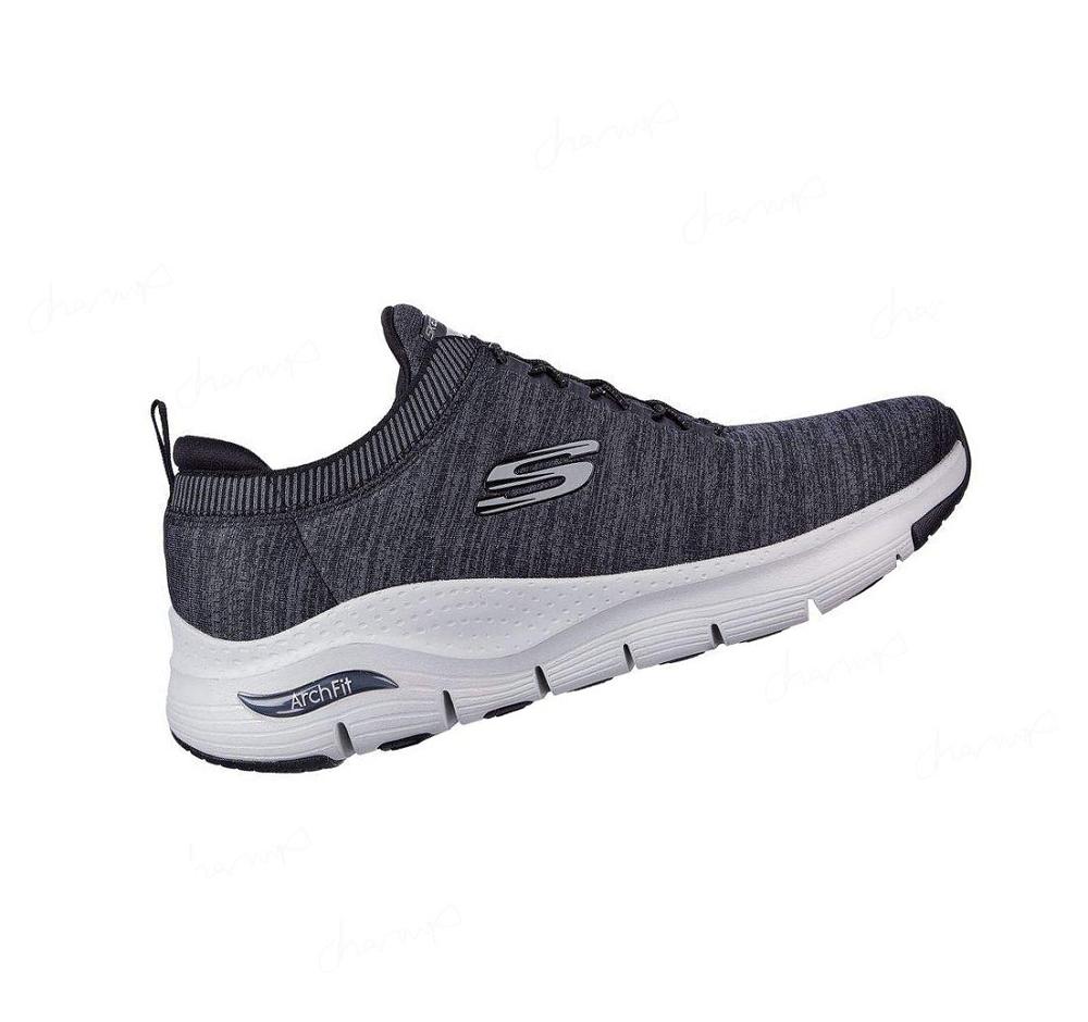 Zapatillas Para Caminar Skechers Arch Fit - Waveport Hombre Negras Gris | 5650L_AR