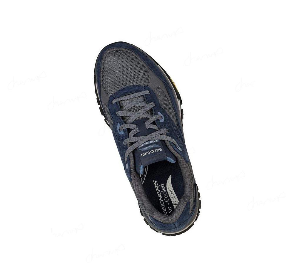 Zapatillas Para Caminar Skechers Arch Fit Carretera Walker Hombre Azul Marino Gris | 6062W_AR