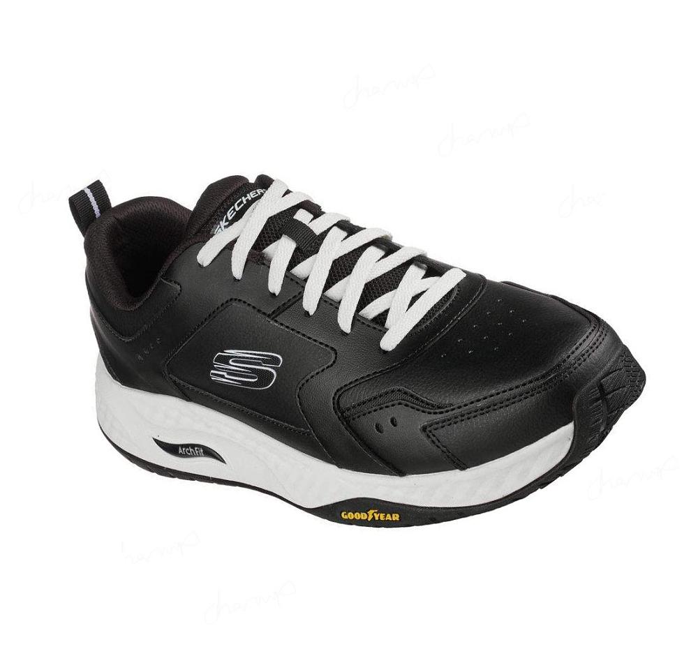 Zapatillas Para Caminar Skechers Arch Fit Multi Deporte Hombre Negras Blancas | 6100C_AR