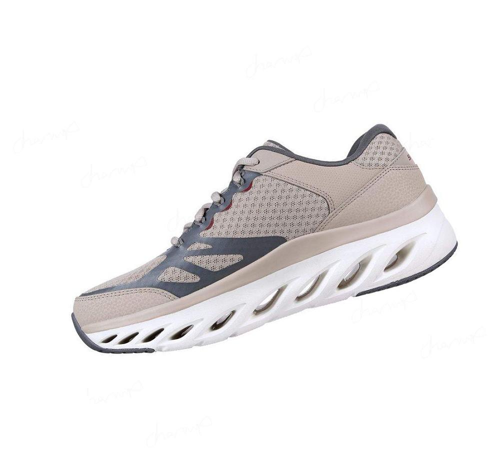 Zapatillas Para Caminar Skechers Arch Fit Glide-Step Hombre Gris Marrones Burdeos | 6525Q_AR