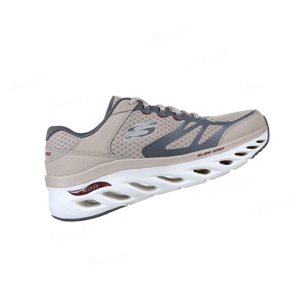 Zapatillas Para Caminar Skechers Arch Fit Glide-Step Hombre Gris Marrones Burdeos | 6525Q_AR