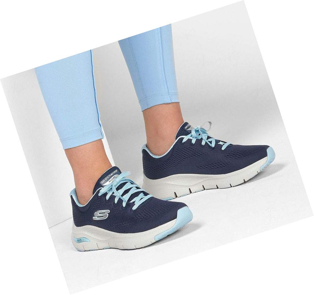 Zapatillas Para Caminar Skechers Arch Fit - Big Appeal Mujer Azul Marino Azules Claro | A1980_AR