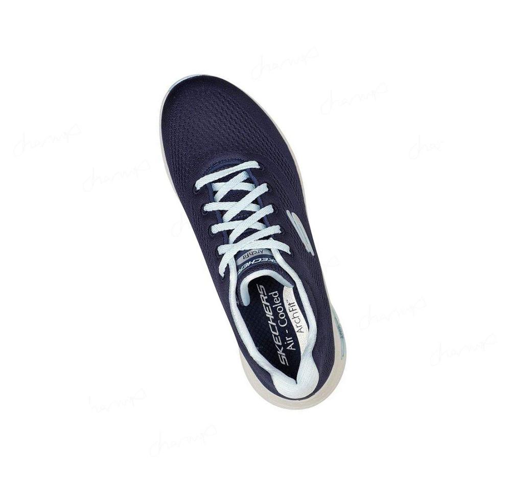 Zapatillas Para Caminar Skechers Arch Fit - Big Appeal Mujer Azul Marino Azules Claro | A1980_AR