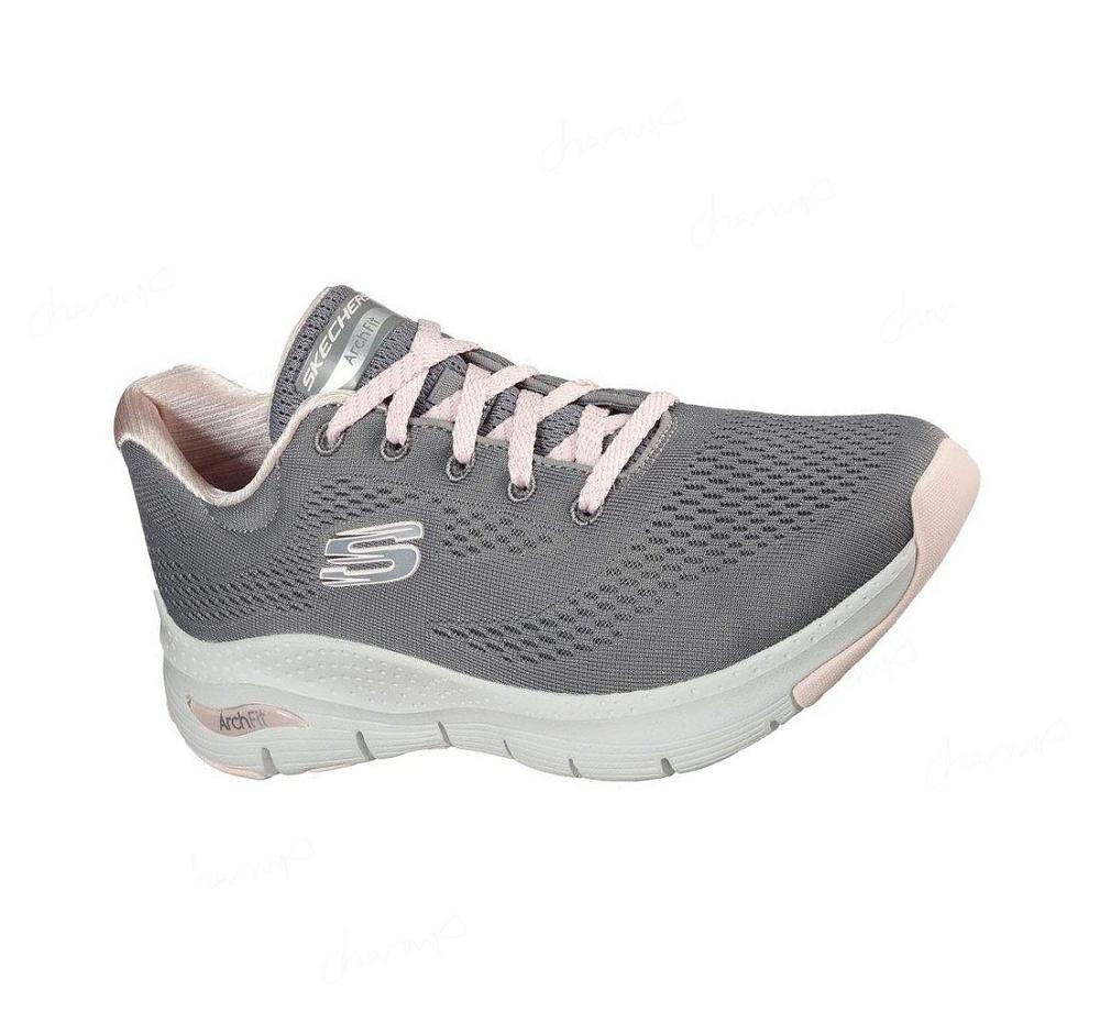 Zapatillas Para Caminar Skechers Arch Fit - Big Appeal Mujer Gris Rosas | A1A8L_AR