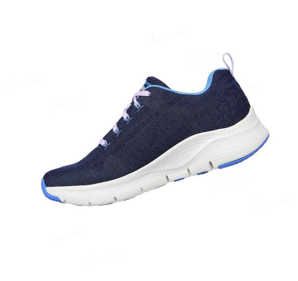 Zapatillas Para Caminar Skechers Arch Fit - Comfy Wave Mujer Azul Marino Azules | A298L_AR