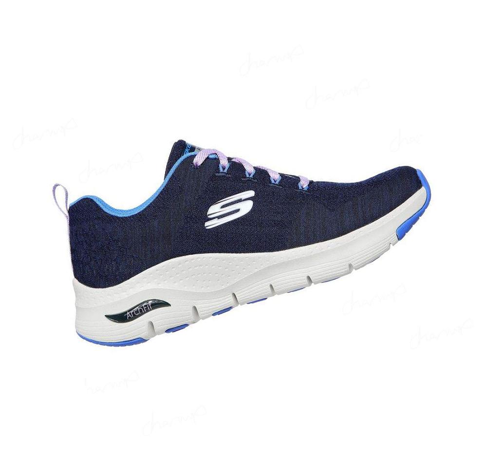 Zapatillas Para Caminar Skechers Arch Fit - Comfy Wave Mujer Azul Marino Azules | A298L_AR