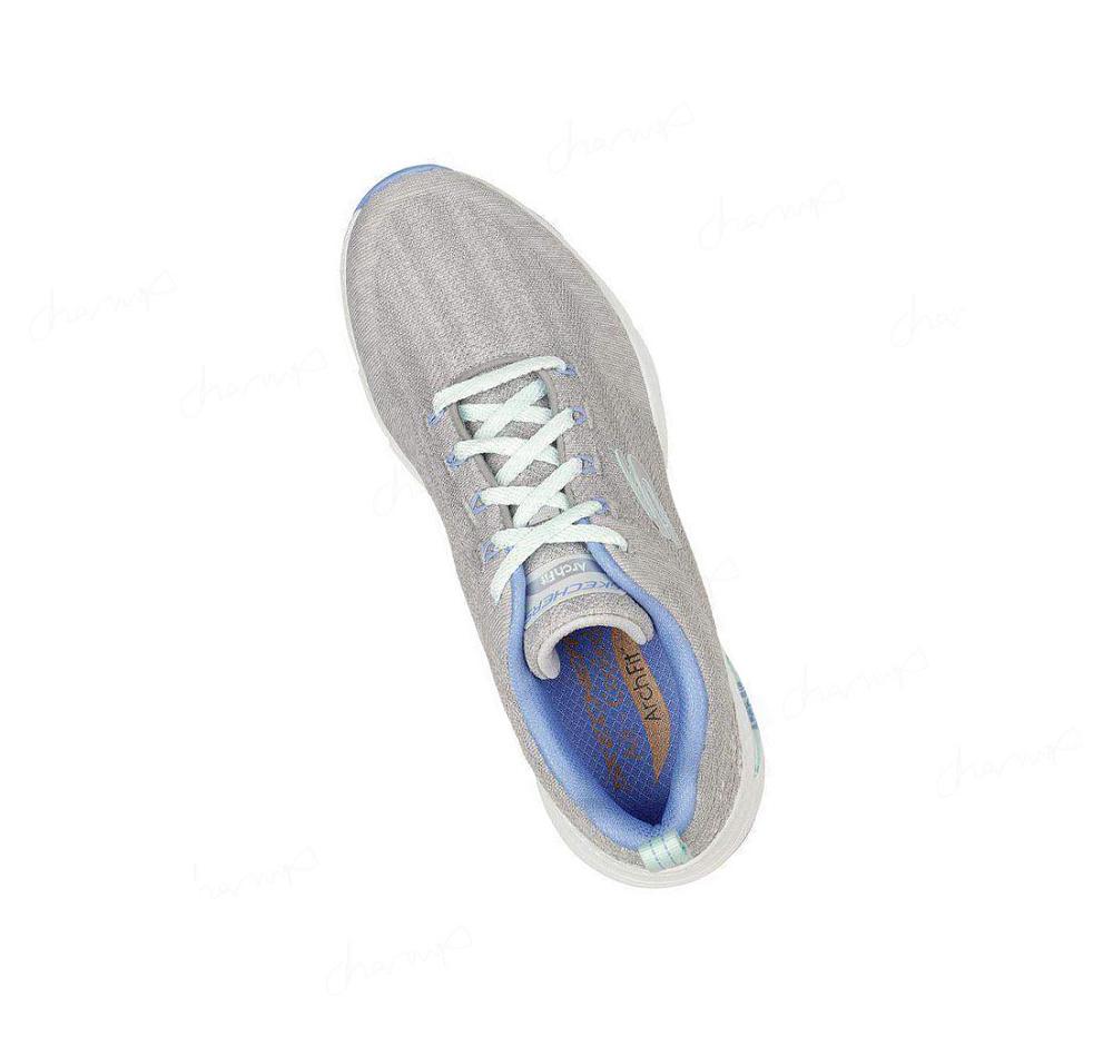 Zapatillas Para Caminar Skechers Arch Fit - Comfy Wave Mujer Gris Claro Azules | A2A8S_AR