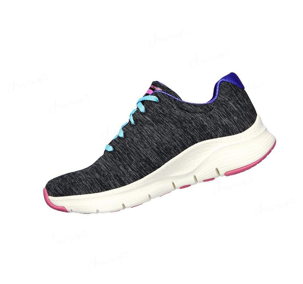 Zapatillas Para Caminar Skechers Arch Fit - Pillow Walker Mujer Negras Multicolor | A5A8A_AR