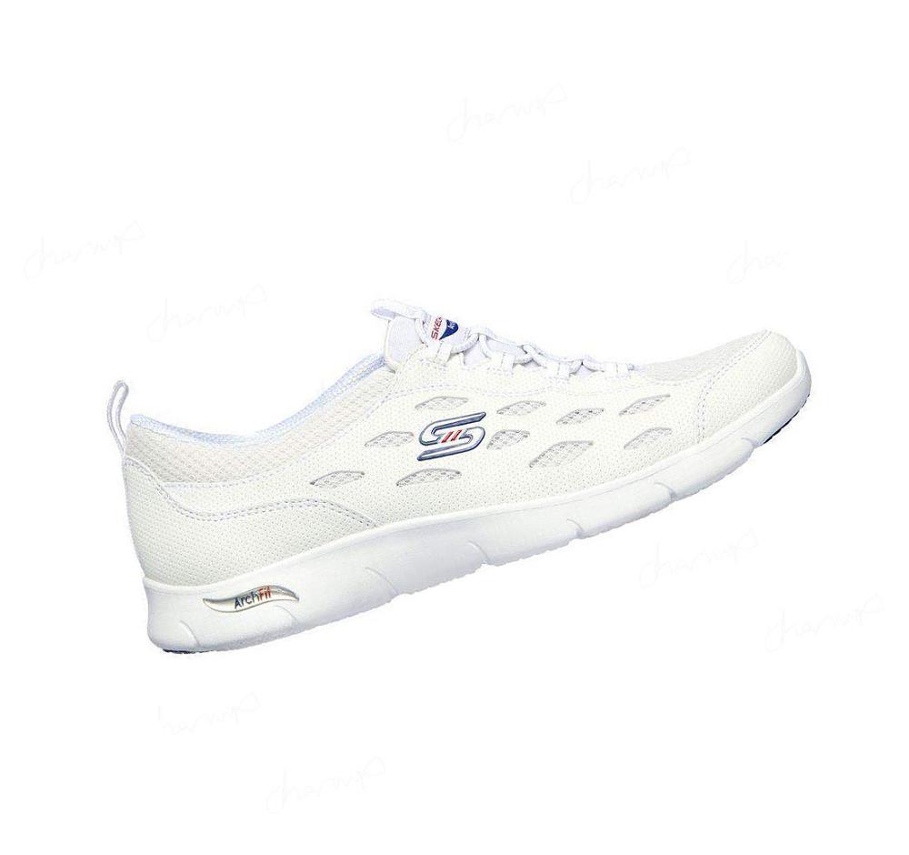 Zapatillas Para Caminar Skechers Arch Fit Refine Mujer Blancas Azul Marino | AATAK_AR