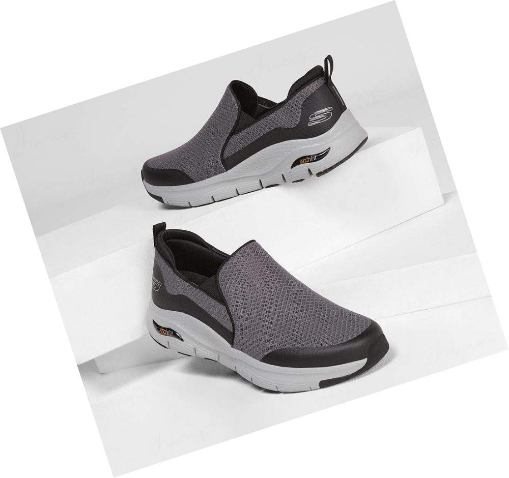 Zapatillas Para Caminar Skechers Arch Fit - Banlin Hombre Gris Negras | I05TD_AR