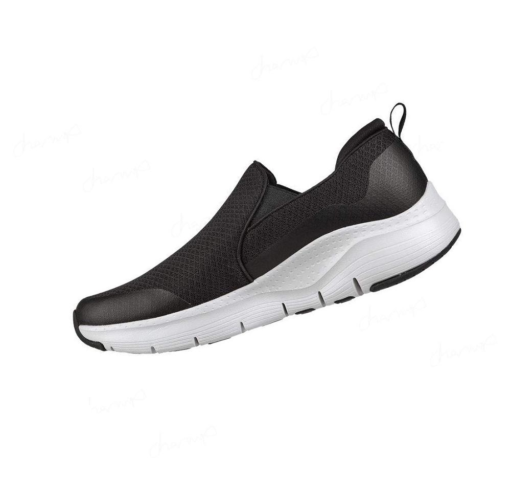 Zapatillas Para Caminar Skechers Arch Fit - Banlin Hombre Negras Blancas | I068K_AR