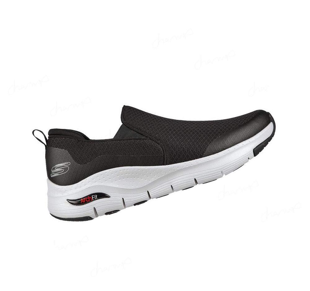 Zapatillas Para Caminar Skechers Arch Fit - Banlin Hombre Negras Blancas | I068K_AR