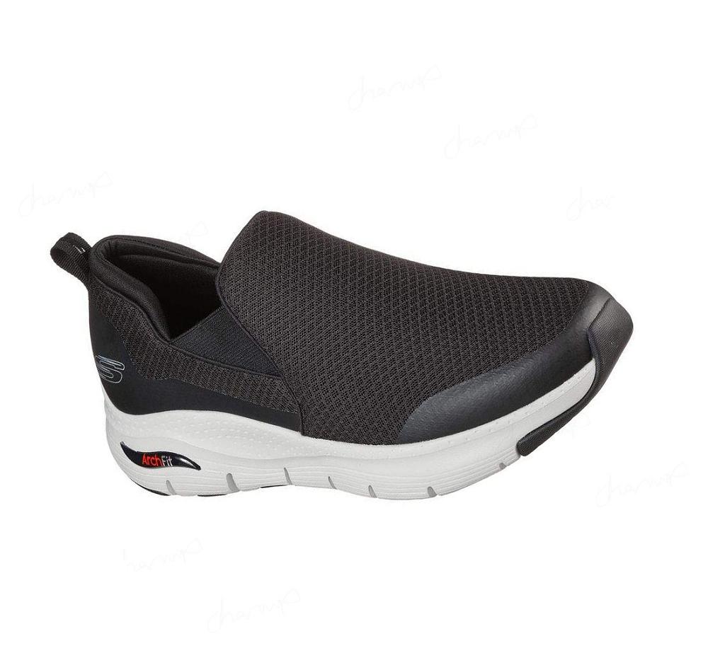 Zapatillas Para Caminar Skechers Arch Fit - Banlin Hombre Negras Blancas | I068K_AR