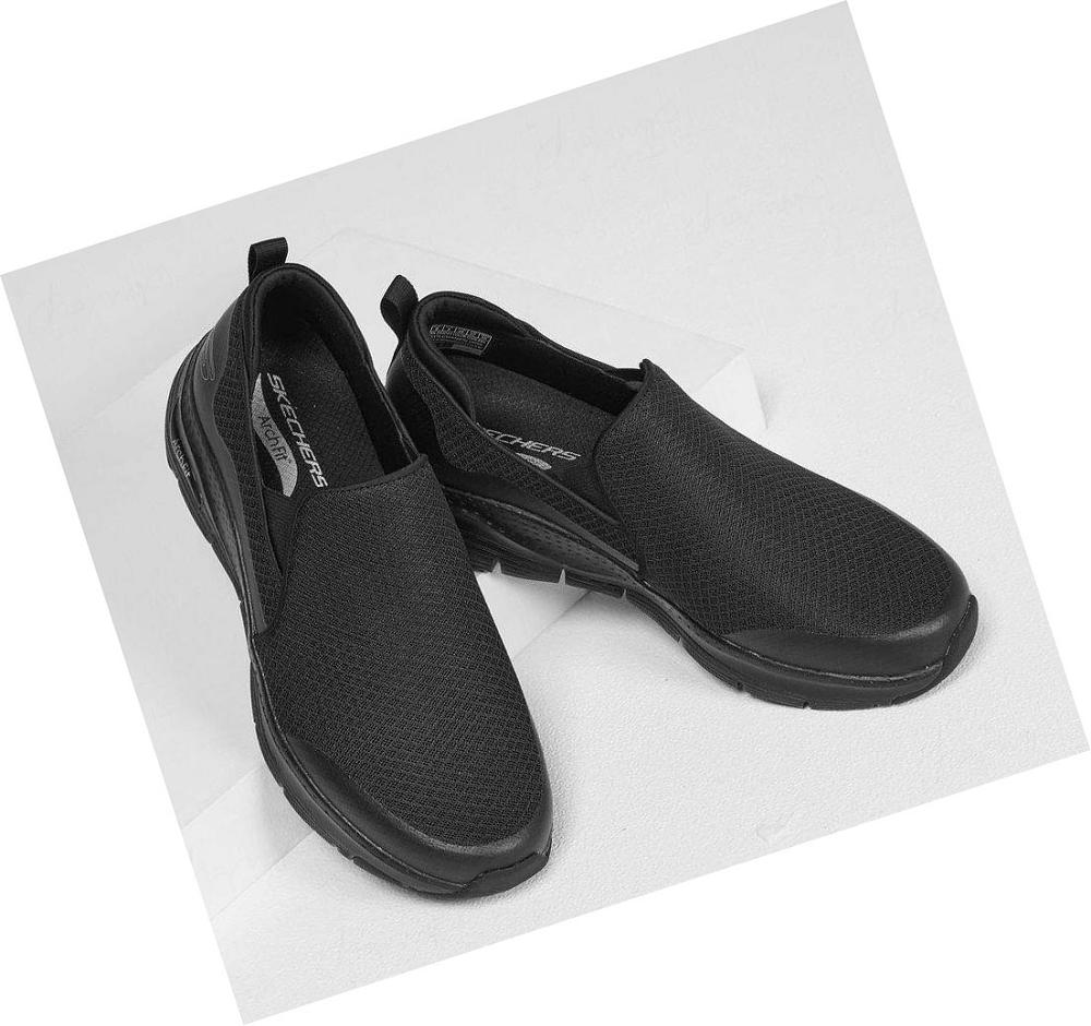 Zapatillas Para Caminar Skechers Arch Fit - Banlin Hombre Negras | I082C_AR