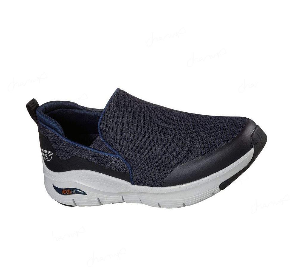 Zapatillas Para Caminar Skechers Arch Fit - Banlin Hombre Azul Marino | I0A3P_AR