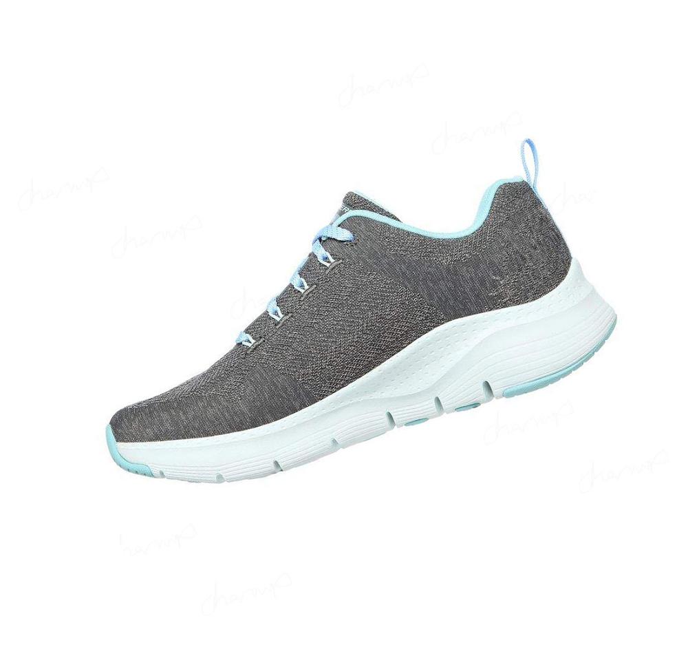 Zapatillas Para Caminar Skechers Arch Fit - Comfy Wave Mujer Gris Turquesa | T0598_AR