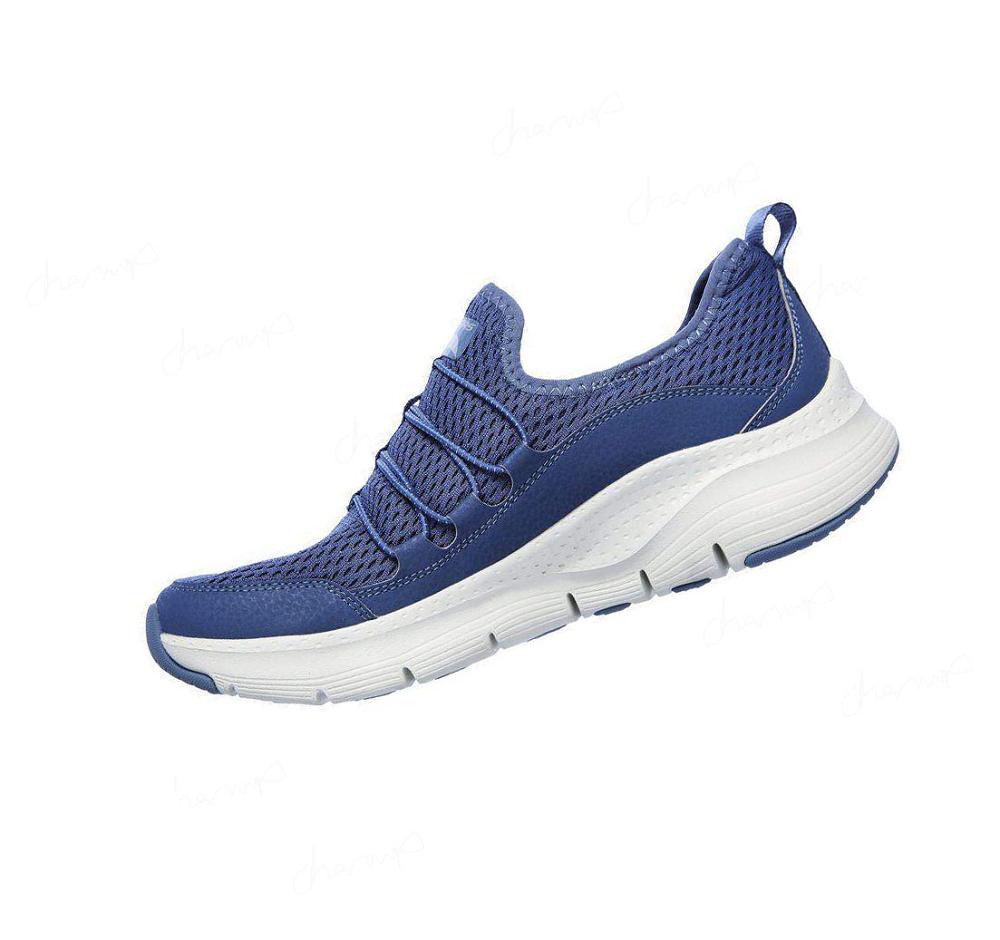 Zapatillas Para Caminar Skechers Arch Fit - Lucky Thoughts Mujer Azul Marino | T08A0_AR