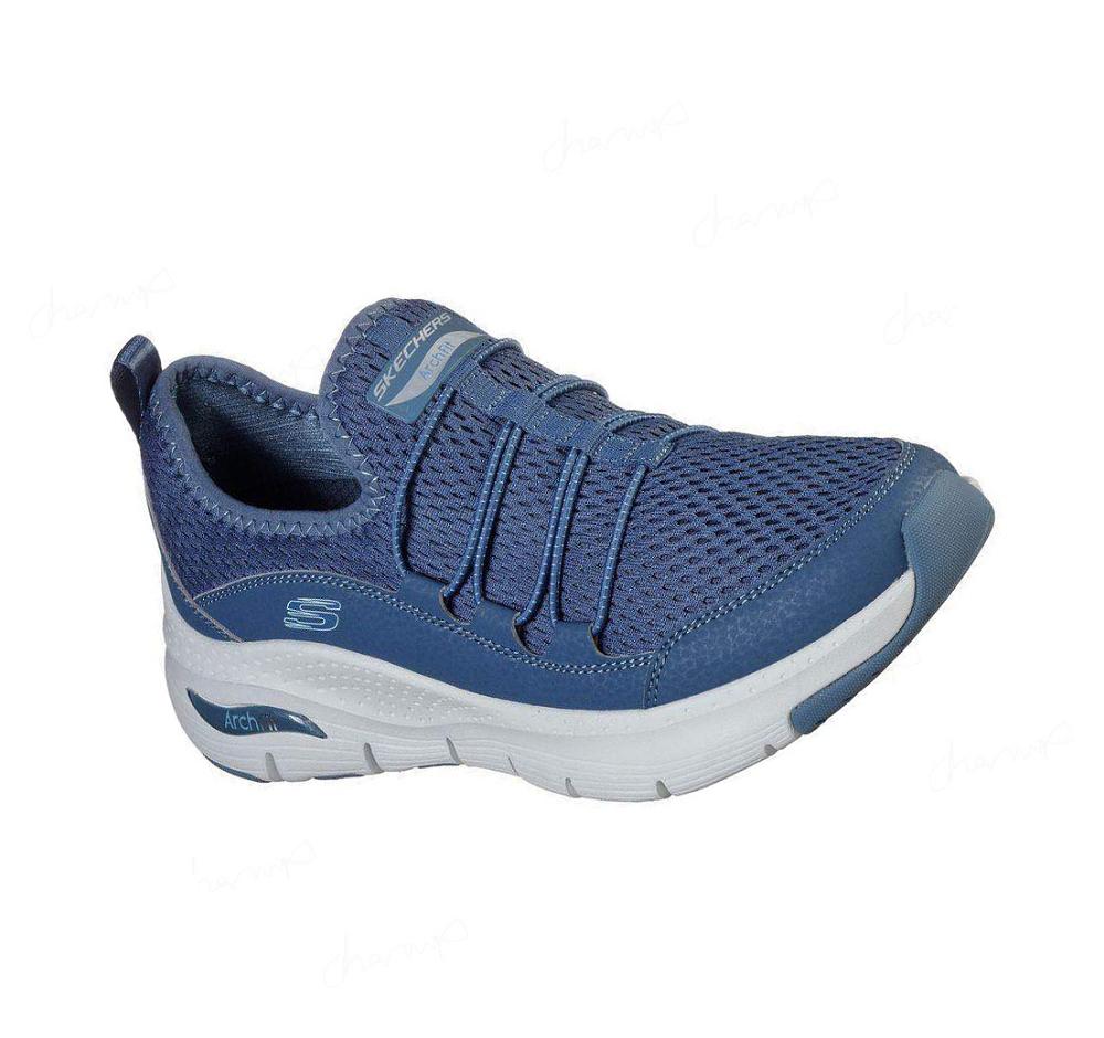 Zapatillas Para Caminar Skechers Arch Fit - Lucky Thoughts Mujer Azul Marino | T08A0_AR