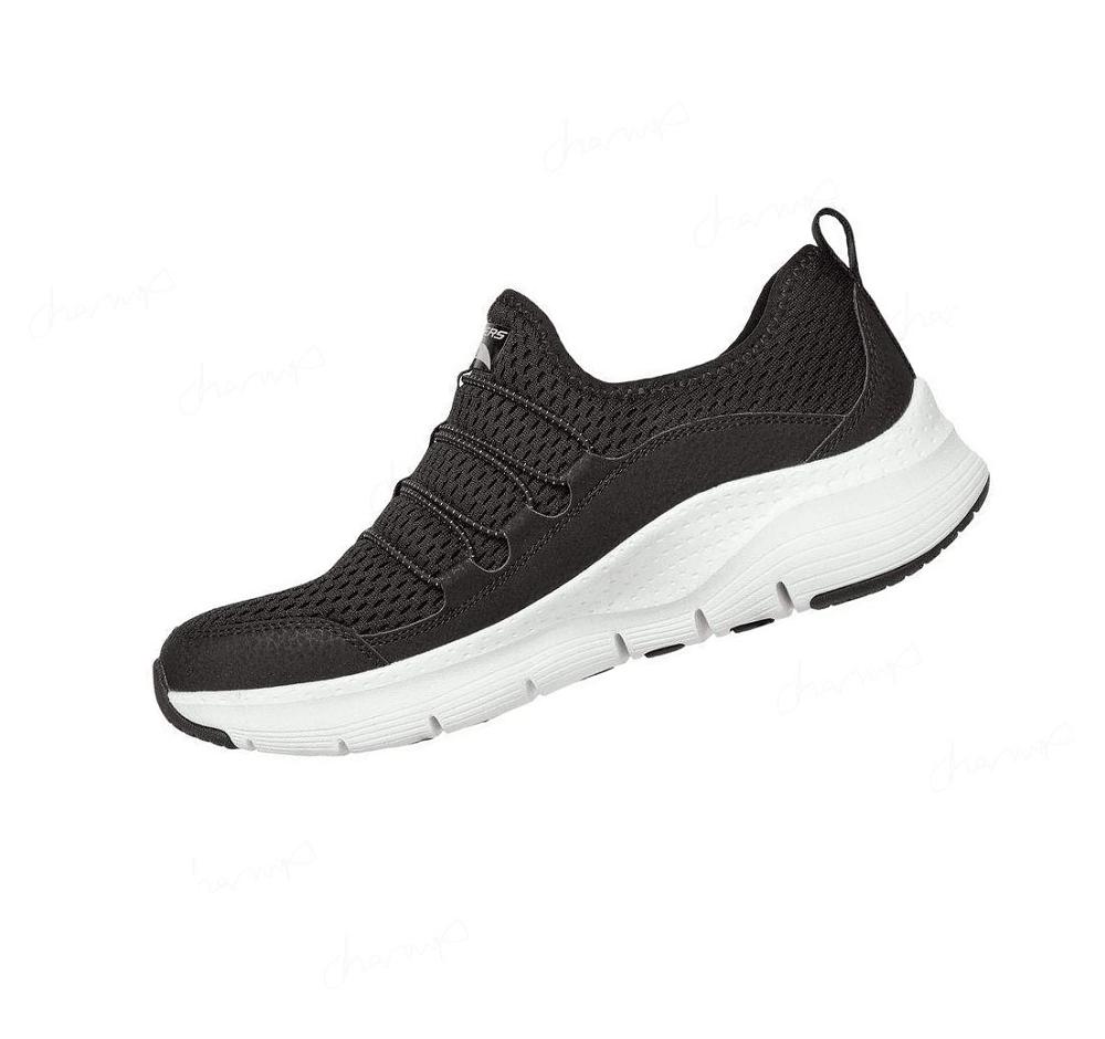 Zapatillas Para Caminar Skechers Arch Fit - Lucky Thoughts Mujer Negras Blancas | T0T2A_AR