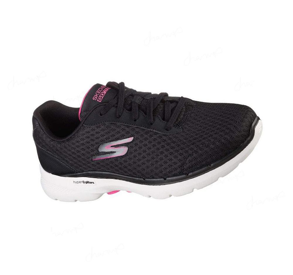 Zapatillas Para Caminar Skechers GO WALK 6 - Iconic Vision Mujer Negras Rosas | 5598L_AR