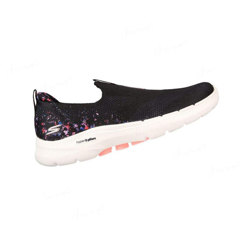 Zapatillas Para Caminar Skechers GO WALK 6 - Floral Sunrise Mujer Negras Multicolor | 55T3X_AR