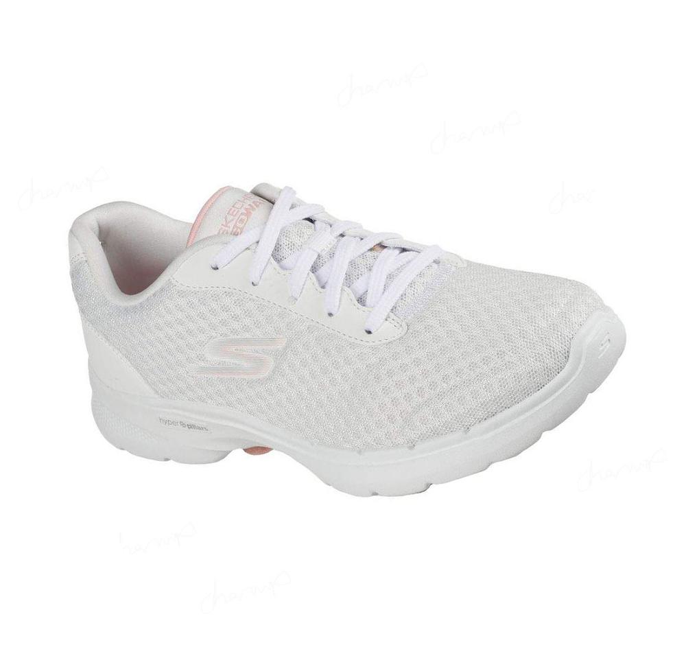 Zapatillas Para Caminar Skechers GO WALK 6 - Iconic Vision Mujer Blancas Rosas | 56A8L_AR