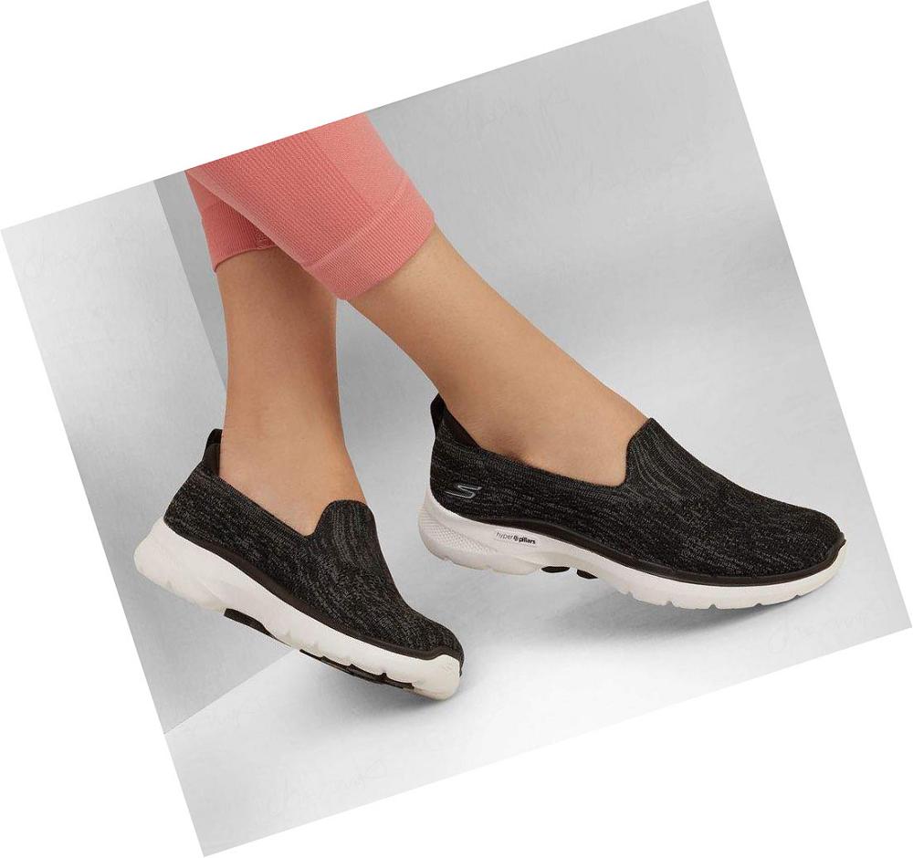 Zapatillas Para Caminar Skechers GO WALK 6 - Valerie Mujer Negras Gris | 5823Q_AR