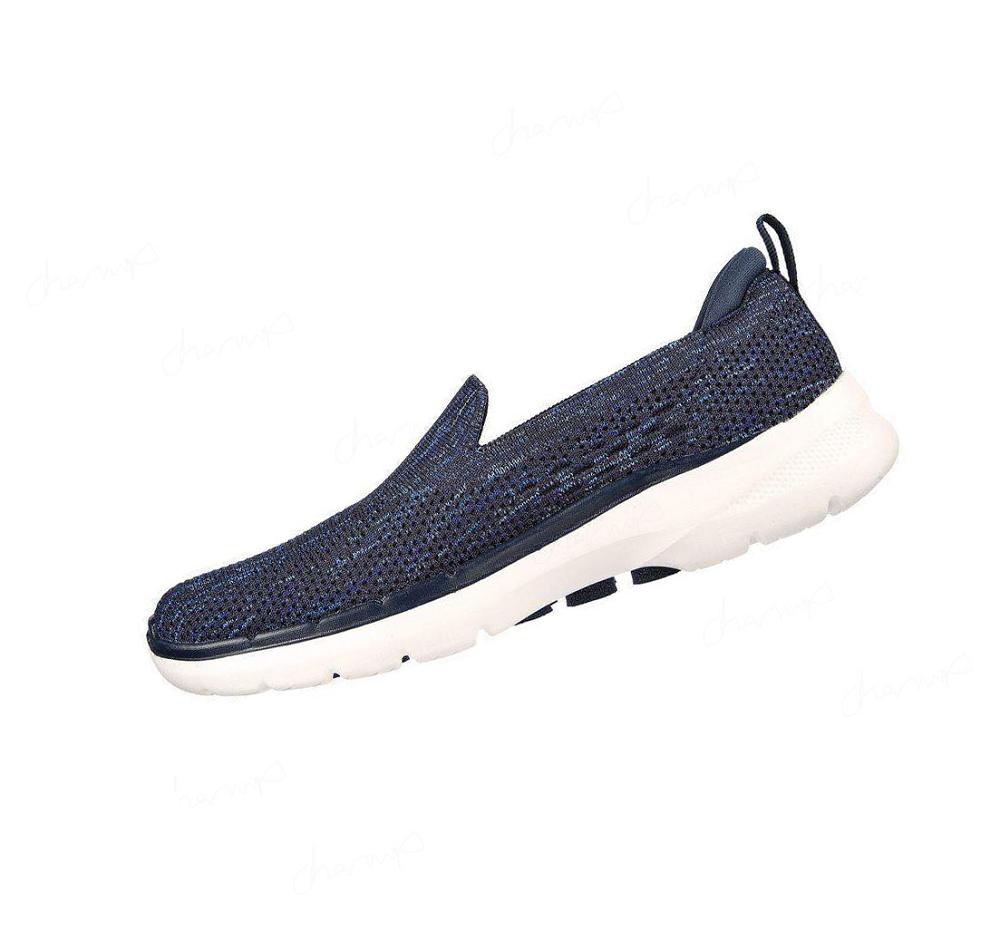 Zapatillas Para Caminar Skechers GO WALK 6 - Valerie Mujer Azul Marino Blancas | 58T3D_AR