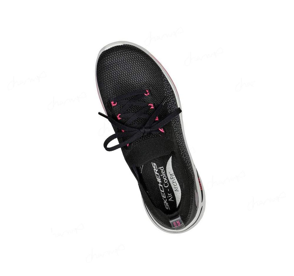 Zapatillas Para Caminar Skechers GO WALK Arch Fit - Clancy Mujer Negras Rosas | 59A8R_AR