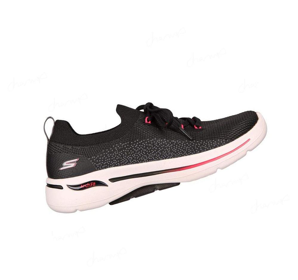 Zapatillas Para Caminar Skechers GO WALK Arch Fit - Clancy Mujer Negras Rosas | 59A8R_AR