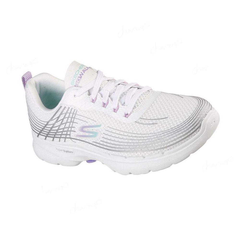 Zapatillas Para Caminar Skechers GO WALK 6 - Stunning Glow Mujer Blancas Multicolor | 5T98A_AR