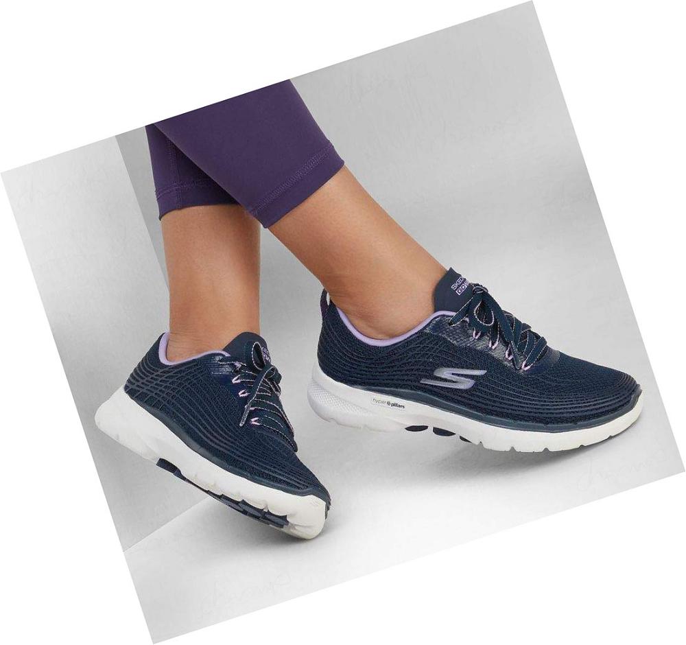 Zapatillas Para Caminar Skechers GO WALK 6 - Stunning Glow Mujer Azul Marino Lavanda | 5TT30_AR