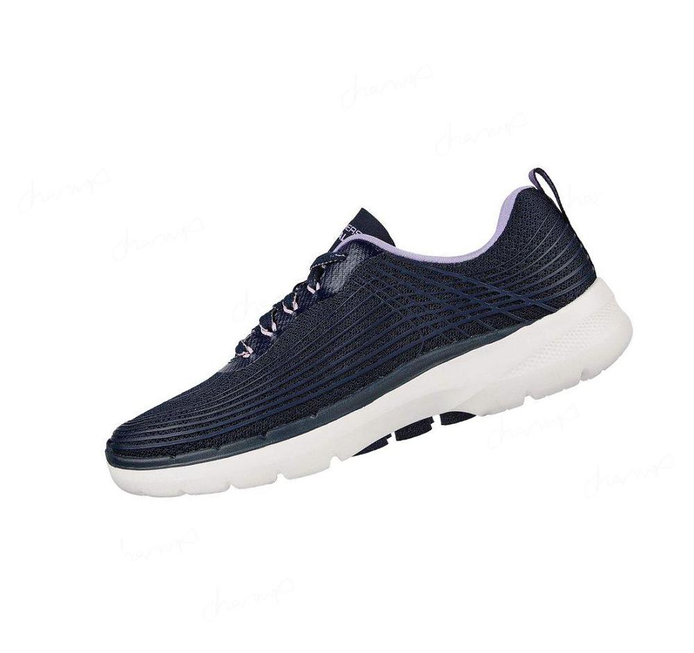 Zapatillas Para Caminar Skechers GO WALK 6 - Stunning Glow Mujer Azul Marino Lavanda | 5TT30_AR