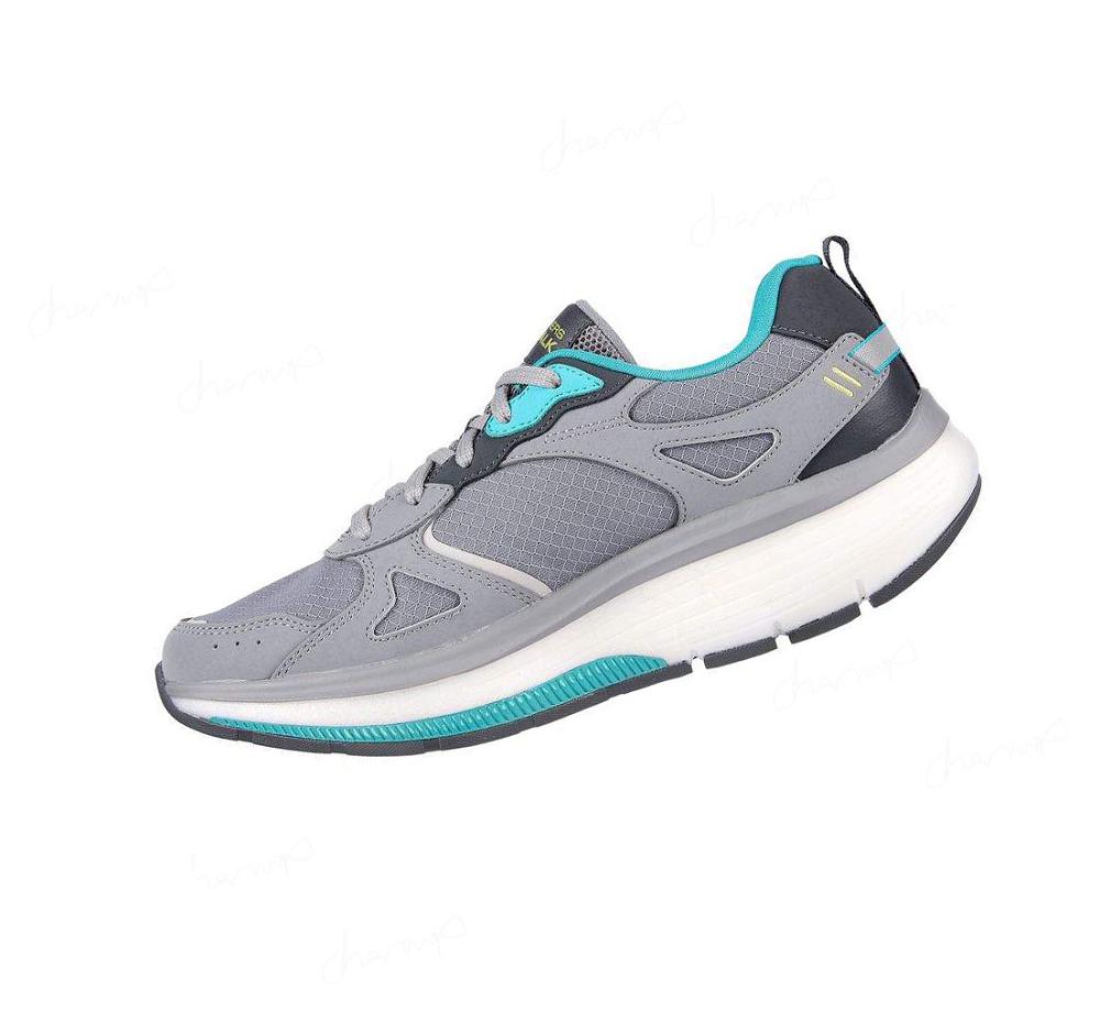 Zapatillas Para Caminar Skechers GO WALK Workout Walker Mujer Gris Turquesa | 61238_AR