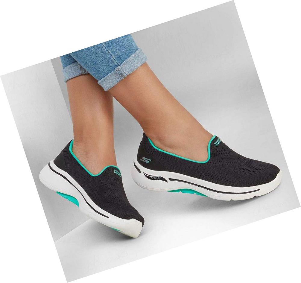 Zapatillas Para Caminar Skechers GO WALK Arch Fit - Imagined Mujer Negras Turquesa | A638S_AR