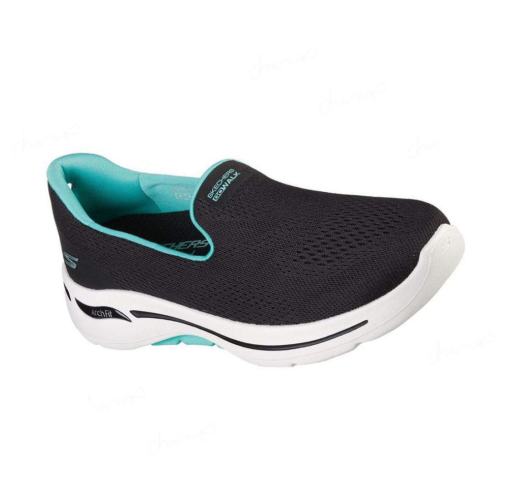 Zapatillas Para Caminar Skechers GO WALK Arch Fit - Imagined Mujer Negras Turquesa | A638S_AR