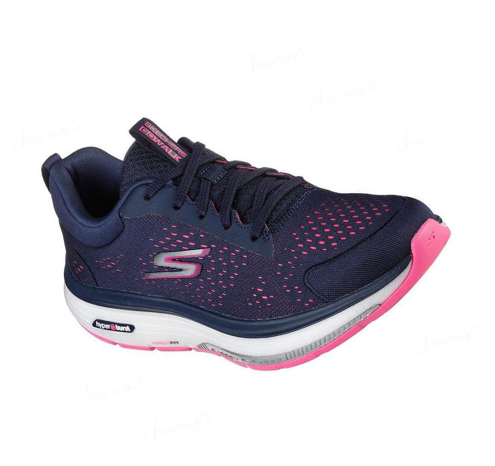 Zapatillas Para Caminar Skechers GO WALK Workout Walker - Outpace Mujer Azul Marino Rosas | A6T3G_AR